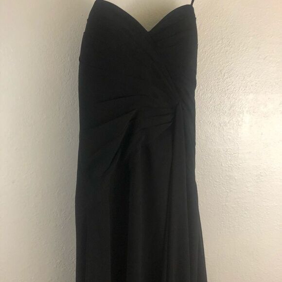 Faviana high front slit strapless black dress size 8 - Picture 5 of 10